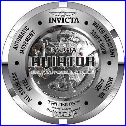 Invicta Men's 44696 Aviator Watch Automatic 53.5MM Case Gold Tone Skeleton Dial