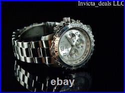 Invicta Men's 45mm PILOT Specialty Chronograph SILVER DIAL ALL Silver Tone Watch