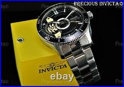 Invicta Men's 45mm PRO DIVER AUTOMATIC OPEN HEART Black Dial Silver Tone Watch