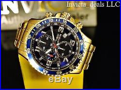 Invicta Men's 45mm Specialty Chronograph 18K Gold Plated Blue Dial SS Watch