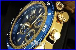 Invicta Men's 45mm Sport Swiss 5030. D Chronograph 18K Gold IP Blue Dial SS Watch