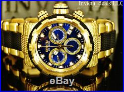 Invicta Men's 46mm CAPSULE Swiss Chronograph Blue Dial 18K Gold Plated SS Watch