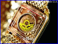 Invicta Men's 46mm Cuadro DRAGON Automatic Gold/Silver Dial 18K GP Mesh SS Watch