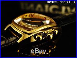 Invicta Men's 47mm Dragon Lupah Swiss Parts Movement GP Gold Dial Leather Watch
