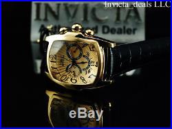 Invicta Men's 47mm Dragon Lupah Swiss Parts Movement GP Gold Dial Leather Watch