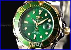 Invicta Men's 47mm GRAND DIVER Automatic GREEN DIAL Gold Two Tone SS 300m Watch