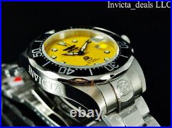 Invicta Men's 47mm GRAND DIVER Automatic YELLOW DIAL Silver Tone SS 300M Watch