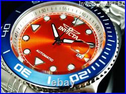 Invicta Men's 47mm Pro Diver SEA WOLF AUTOMATIC Orange Dial Blue Bezel SS Watch