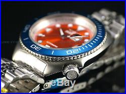 Invicta Men's 47mm Pro Diver SEA WOLF Automatic Blue Bezel Orange Dial SS Watch