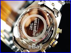 Invicta Men's 48mm Aviator Chronograph Blue Glass Fiber Dial 18K GP 2Tone Watch