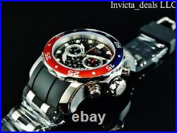 Invicta Men's 48mm PRO DIVER SCUBA Chronograph Black Dial Red & Blue Bezel Watch