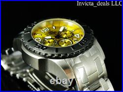 Invicta Men's 48mm PRO DIVER SCUBA Chronograph YELLOW DIAL Silver Tone SS Watch