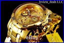 Invicta Men's 48mm PRO DIVER Scuba Chronograph Champagne Dial 18K Gold IP Watch