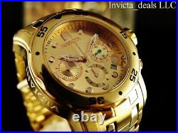 Invicta Men's 48mm PRO DIVER Scuba Chronograph Champagne Dial 18K Gold IP Watch