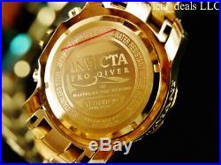 Invicta Men's 48mm PRO DIVER Scuba Chronograph Green Dial 18K Gold Plated Watch