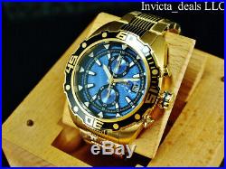 Invicta Men's 48mm Pro Diver Ocean Abyss Chronograph Blue Dial 18K GP SS Watch
