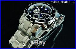 Invicta Men's 48mm Pro Diver SCUBA Chronograph Black Dial Blue Accents SS Watch