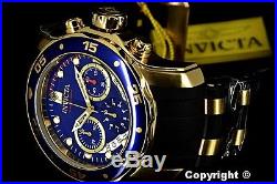 Invicta Men's 48mm Pro Diver Scuba Chronograph Blue Dial Black Strap Watch 21929