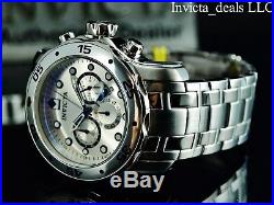 Invicta Men's 48mm Pro Diver Scuba Chronograph Silver Tone Silver Dial SS Watch