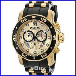 Invicta Men's 48mm Pro Diver Swiss Chronograph Champagne Dial SS Watch-17566