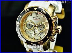 Invicta Men's 48mm Scuba Pro Diver Chronograph Silver Dial Gold Tone SS Watch