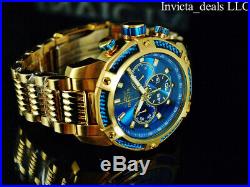 Invicta Men's 48mm Speedway VIPER Chronograph Blue Dial 18K Gold Plated SS Watch