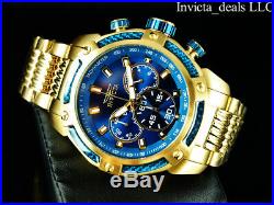 Invicta Men's 48mm Speedway VIPER Chronograph Blue Dial 18K Gold Plated SS Watch