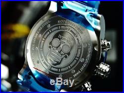 Invicta Men's 50MM SKULL Skeletonized Swiss Chronograph Blue Two Tone SS Watch