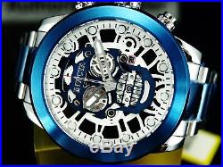 Invicta Men's 50MM SKULL Skeletonized Swiss Chronograph Blue Two Tone SS Watch
