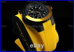 Invicta Men's 50mm AVIATOR VOYAGE Multi Function Black Dial Yellow Strap Watch