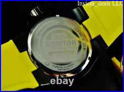 Invicta Men's 50mm Aviator VOYAGER Quartz BLACK DIAL Yellow Lemon Tone SS Watch