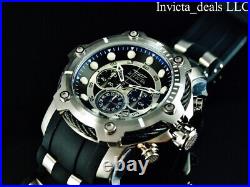 Invicta Men's 50mm BOLT Chronograph BLACK DIAL Silver Tone Stainless Steel Watch