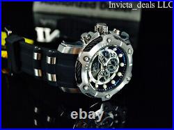 Invicta Men's 50mm BOLT Chronograph BLACK DIAL Silver Tone Stainless Steel Watch