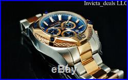 Invicta Men's 50mm BOLT SWISS Ronda Z60 Chrono Blue Dial Rose Two Tone SS Watch
