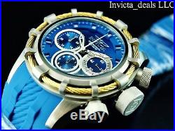 Invicta Men's 50mm BOLT Swiss Chronograph Blue Dial Silver Tone Gold Wire Watch