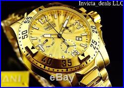 Invicta Men's 50mm Excursion Swiss Chronograph Gold Dial Gold Plated SS Watch