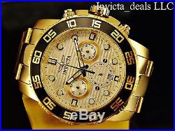 Invicta Men's 50mm Pro Diver Chronograph Silver Dial Gold Tone SS Watch
