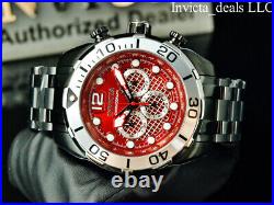Invicta Men's 50mm Pro Diver DRACULA Chronograph RED DIAL Black Tone SS Watch