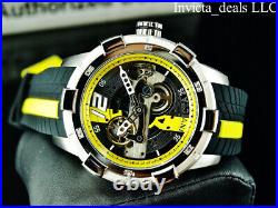 Invicta Men's 50mm S1 Rally AUTOMATIC Skeletonized Dial Black/Yellow Tone Watch