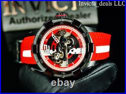Invicta Men's 50mm S1 Rally AUTOMATIC Skeletonized Dial Red/White Tone SS Watch