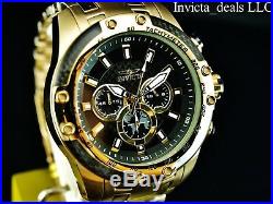 Invicta Men's 50mm SPEEDWAY SCUBA Chronograph Black Dial 18K Gold Plated Watch