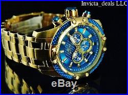 Invicta Men's 50mm SPEEDWAY SCUBA Chronograph Sapphire Blue Gold Tone SS Watch