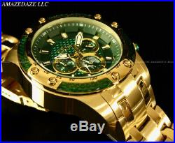 Invicta Men's 50mm SPEEDWAY SCUBA Chronograph Sapphire Green Gold Tone SS Watch