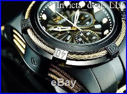 Invicta Men's 52MM Bolt ZEUS Swiss Chronograph COMBAT Black Gold Cables SS Watch