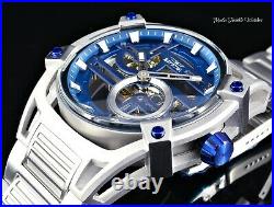 Invicta Men's 52mm Akula Automatic Skeletonized Silver and Blue Bracelet Watch