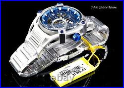 Invicta Men's 52mm Akula Automatic Skeletonized Silver and Blue Bracelet Watch