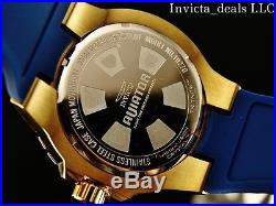 Invicta Men's 52mm Aviator Voyage Blue Dial Gold Tone Silicone Strap Watch