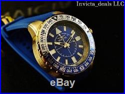 Invicta Men's 52mm Aviator Voyage Blue Dial Gold Tone Silicone Strap Watch