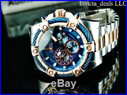 Invicta Men's 52mm BOLT Chronograph Blue Dial Gold 2Tone Stainless Steel Watch