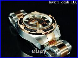 Invicta Men's 52mm BOLT THUNDER Chronograph BLACK Dial Rose Two Tone SS Watch